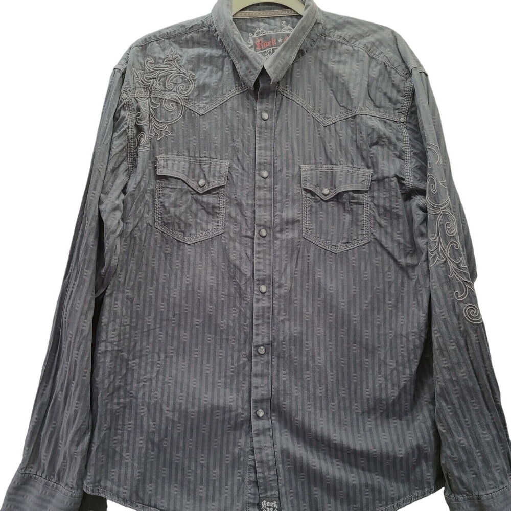 Wrangler Rock 47 Mens Button Up Shirt Multicolor Size XL 100% Cotton Pockets